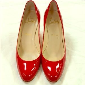 Christian Louboutin Sz-8.5 Red patent leather pump